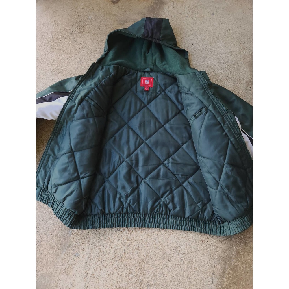 NY New York JETS NFL Oversized Green Zip Up Hoodie On Field Jacket Coat Size XL - Picture 3 of 16